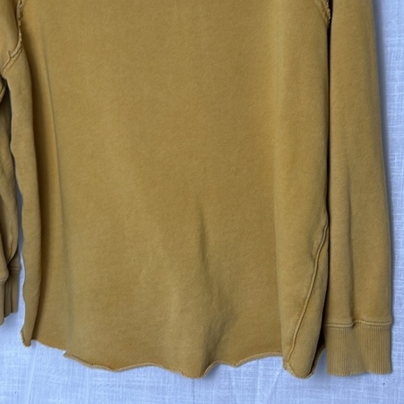 Aerie oversized fray distressed hi -lo grunge sweatshirt ,caramel color,women M - Picture 12 of 15